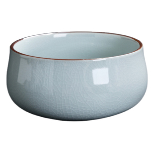 圣立 汝窑大号茶洗 陶瓷水洗功夫茶具茶道配件家用哥窑笔洗储物盆