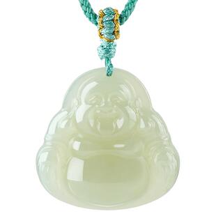 周大生官方天然和田玉弥勒佛公吊坠玉石如意本命年项链情人节礼物