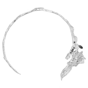 東黑三白/太澜花 s93纯银原创设计感暗黑小众花型锁骨chocker项圈