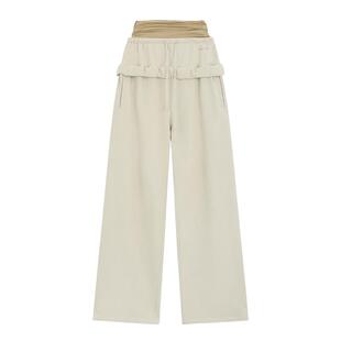 【免费改裤】WE11DONE25秋冬女士层叠卷边休闲裤休闲街头潮流