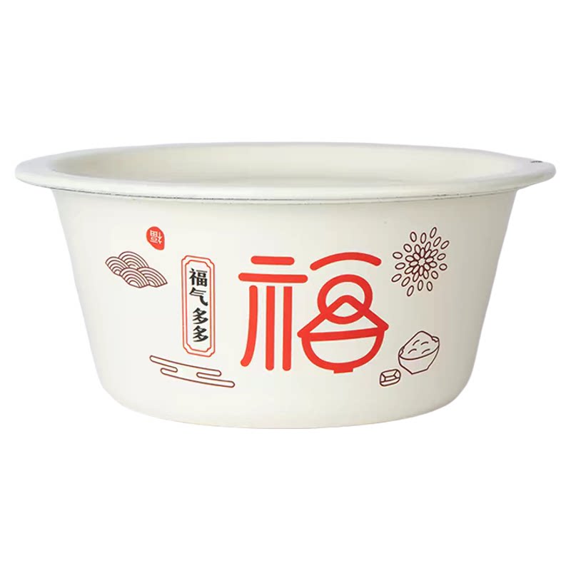 搪瓷喜庆猪油盆加厚和面盆汤碗老盆