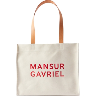 【礼物】Mansur Gavriel女印花帆布手提包