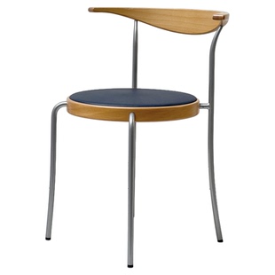 Slow Living 实木牛角椅中古风家用餐椅设计师靠背椅复古餐桌椅子