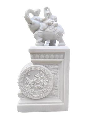 精品汉白玉仿古抱鼓石门墩一对
