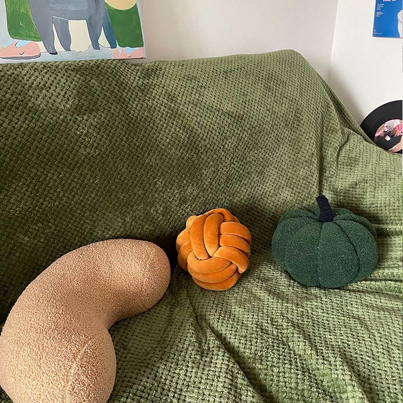 南岛宝社[不怕猫抓]ins风博主设计感柔软绿白色柔软沙发罩套盖布