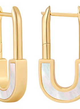 Neverfar「LOCK」白贝锁扣系列耳环时尚高级感小桃同款生日礼物