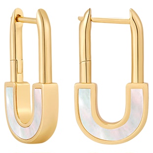 Neverfar「LOCK」白贝锁扣系列耳环时尚高级感小桃同款生日礼物