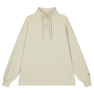 Champion冠军立领卫衣女2025秋季新款半拉链休闲刺绣都市运动格调