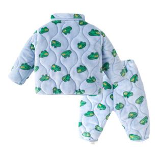 嘟嘟家儿童加厚家居服冬季宝宝睡衣睡裤套装夹棉男童女童冬装外穿