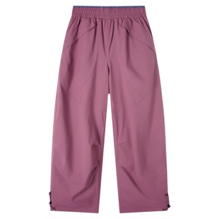 八度丘阔腿软壳冲锋裤女保暖加绒滑雪防风防水户外登山徒步工装裤