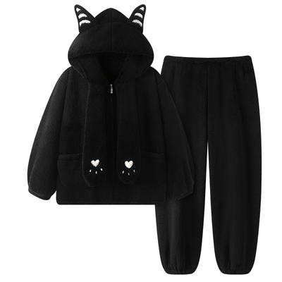 珊瑚绒睡衣男法兰绒秋冬套装