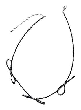 少女心气质小众蝴蝶结串珠项链