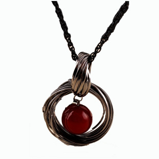 欧美圆环珍珠日韩国百搭简约秋冬配饰装饰饰品项链毛衣链长款女士