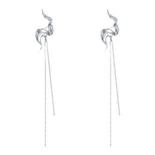 as said陈昊宇同款 水波纹耳环流苏耳钉长耳环  原创设计纯银耳饰