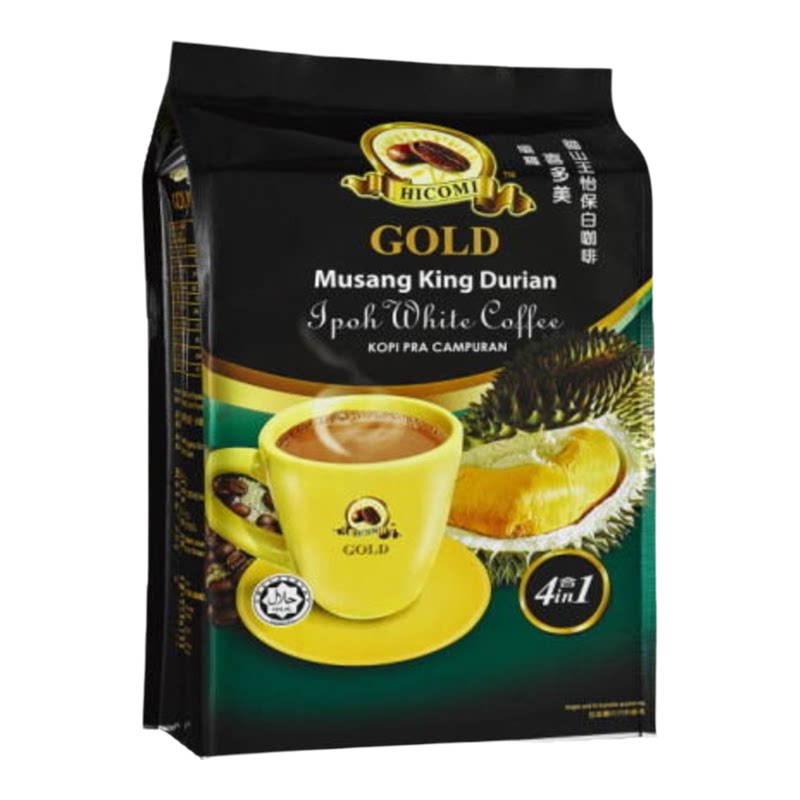 GOLD 坝罗喜多美猫山王榴梿白咖啡醇38克x12条速溶咖啡进口袋装版