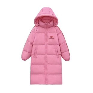 长款羽绒服女连帽三条杠冬2025年新款韩版宽松情侣户外白鸭绒外套