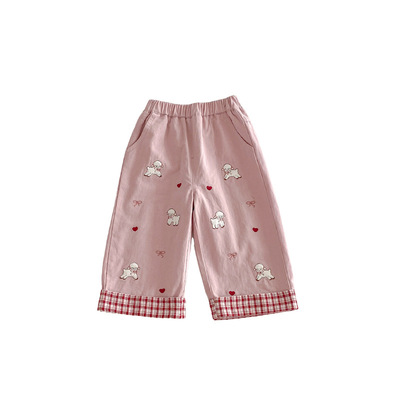 女童春秋季洋气假两件T恤+牛仔裤