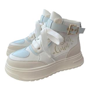 彩虹糖原创正品Lolita高邦运动鞋lo跑可爱百搭厚底增高马卡龙爱心