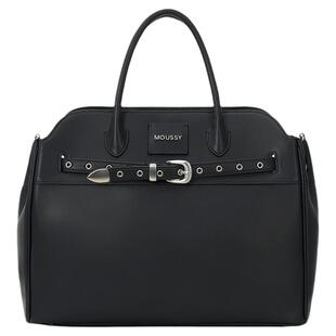 MOUSSY Office Max真皮牛皮铆钉托特包女上班通勤高级感手提包