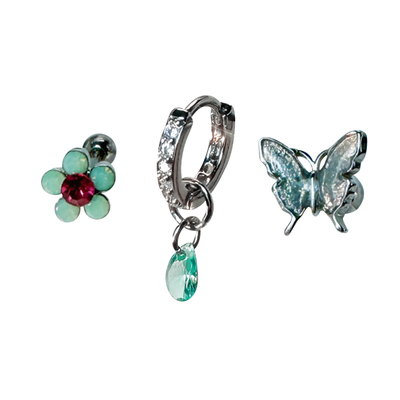 【全店买四免一】湖绿色水滴耳圈