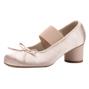 达芙妮粗跟单鞋女款2026新款绝美配裙子高跟鞋法式不累脚芭蕾鞋子