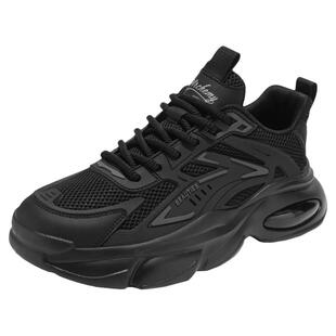 黑武士男鞋2026新款春季潮流百搭网面运动鞋厚底增高跑步老爹潮鞋