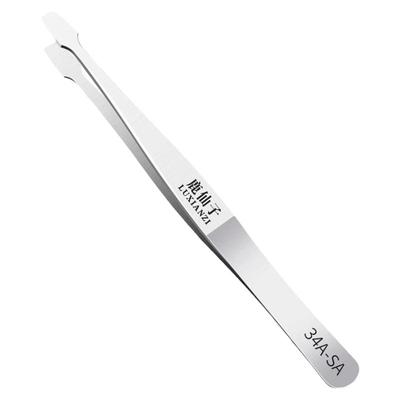 鹿仙子平口镊子平头扁头不锈钢