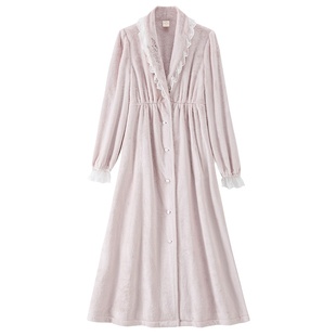 RoseTree睡袍冬季女款珊瑚绒浴袍睡衣法式高级感法兰绒浴衣晨袍