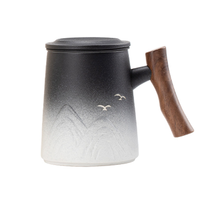 陶瓷泡茶杯大容量个人专用带盖过茶杯