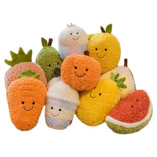 可爱水果玩偶小号抓娃娃机公仔仿真榴莲西瓜儿童礼物批毛绒玩具发