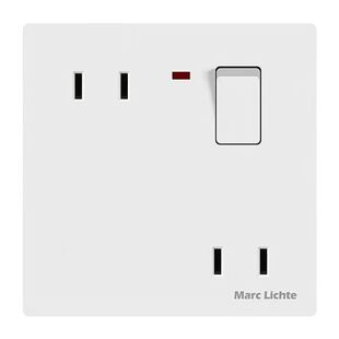 86型一开错位四孔开关插座暗装二二孔插座带开关墙壁式单控斜4孔