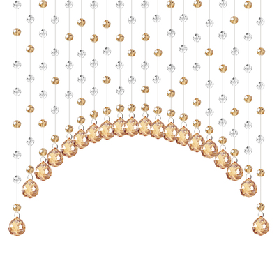 热销香槟色拱形水晶珠帘玄关卧室