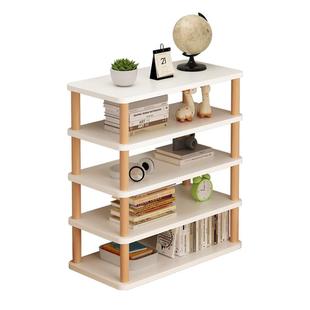 三梦儿童书架置物架落地角落小窄书架落地立转角窄书架收纳置物架