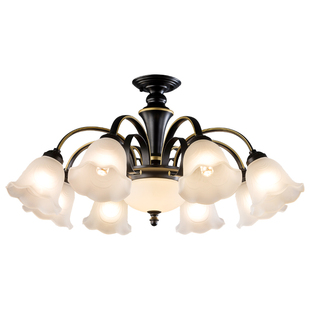 法式复古吊灯客厅灯美式复古餐厅灯中山灯具可换灯泡主卧室吸顶灯