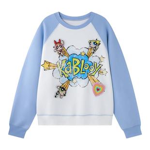 【飞天小女警联名】BJHG不计后果无帽卫衣女款春季潮粉色贴贴上衣