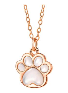 925纯银纯银项链女夏季猫爪贝壳轻奢小众级设计感2024年新款