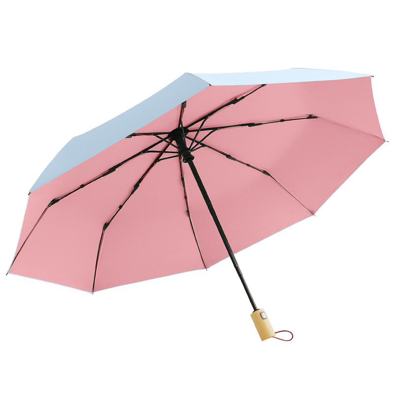 彩胶防晒两用防紫外线折叠晴雨伞