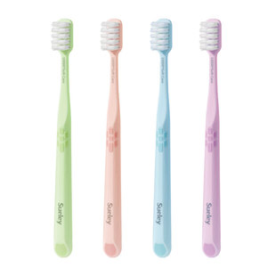 Sueley雪丽牙刷超棉万根丝独立装1万丝软毛4支成人家用家庭装牙刷