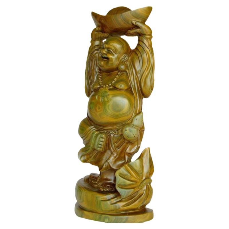 红木工艺品元宝神像大肚弥勒佛