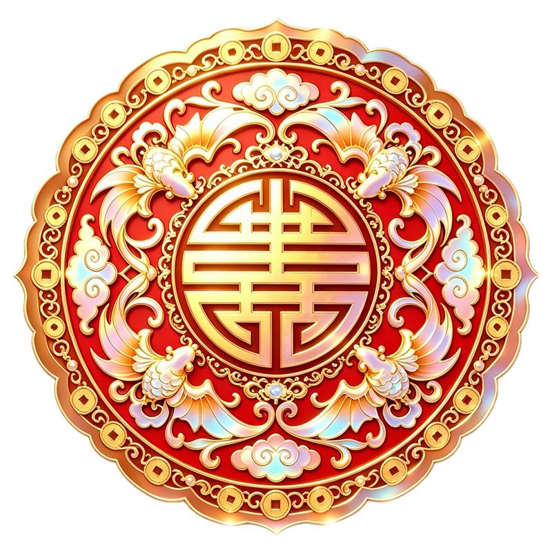 寿字祥云墙贴背胶自粘画防水防晒遮瑕可移除好撕不留胶福寿安康贴