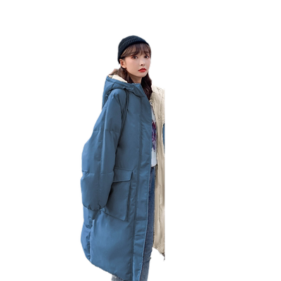 缪蔓中长款配色韩版宽松外套