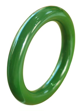 和田玉老坑碧玉圆条镯玉镯手镯