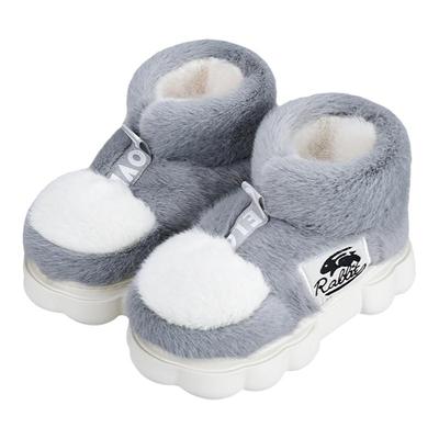 鲨际毛绒棉拖鞋加绒保暖棉鞋外穿