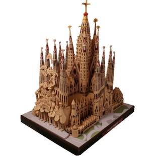 中文说明3D建筑纸模包邮神圣家族大教堂圣家堂建筑精装版3d纸模型