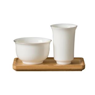 德化羊脂玉瓷描金茶艺培训闻香杯套组装功夫茶具品茗茶杯高档陶瓷