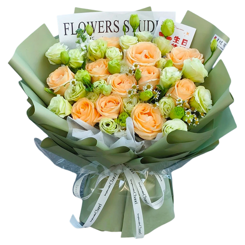 【全国1H速达】香槟玫瑰鲜花花束