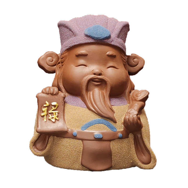 紫砂吉祥装饰家居店铺福禄寿摆件