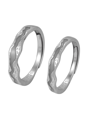 情侣对戒钱万千925纯银夜光戒指