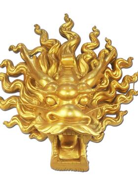 中式金龙头玻璃钢喷水墙壁挂件