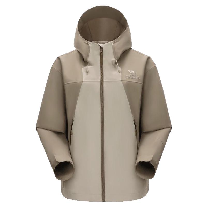 骆驼户外短款显瘦冲锋衣女2026春季防风防水硬壳单冲登山风衣外套